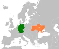 Lage von Deutschland und Ukraine