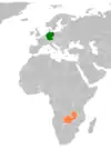 Lage von Deutschland und Sambia
