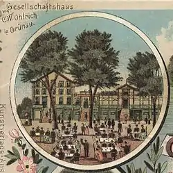 Gartenseitige Ansicht des Gesellschaftshauses im Jahr 1898