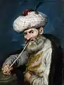 Rauchender Mann mit Turban, etwa 1740, Privatsammlung