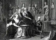 Giovanni Battista Lampi: Józefina Potocka mit einem Porträt ihres Gatten Szczęsny, ehemals Warschau.