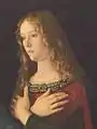 Giovanni Bellini: Madonna mit Kind und zwei Heiligen (Detail),um 1490, Ölgemälde