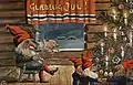 Norwegische Weihnachtswichtel auf einer Postkarte von Christian Magnus, ca. 1917