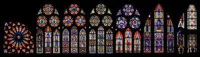 Die Fenster an der Nordseite des Langhauses (Montage)