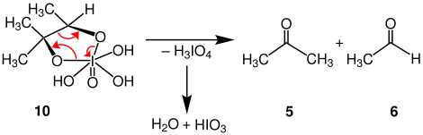 Reaktionsmechanismus der Glycolspaltung, cis-trans-Diole, Malaprade, b