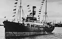 Dampfgetriebenes Fracht/Passagierschiff, Baujahr 1921, 1944 torpediert und gesunken