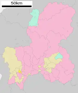 Lage Gōdos in der Präfektur