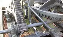 Getriebe des Göpels vor dem Heimatmuseum in Debstedt
