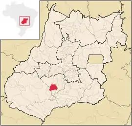 Lage des Gemeindegebiets von Acreúna im Bundesstaat Goiás