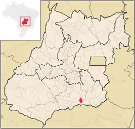 Lage des Gemeindegebietes von Água Limpa im Bundesstaat Goiás