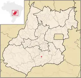 Lage des Gemeindegebietes von Aloândia im Bundesstaat Goiás
