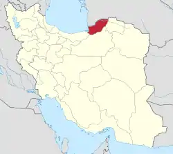 Lage der Provinz Golestan im Iran