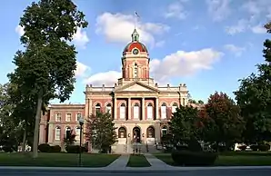 Elkhart County Courthouse in Goshen, gelistet im NRHP Nr. 80000034