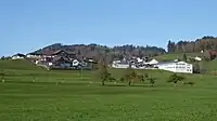 Grämigen, rechts Gebäude der Blockfabrik