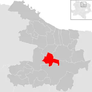 Lage der Gemeinde Grabern im Bezirk Hollabrunn (anklickbare Karte)