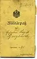 Militärpass eines Gefreiten (Titelseite) 1891
