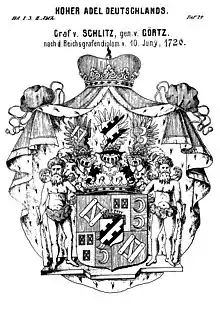 Wappen nach dem Reichsgrafendiplom 1726