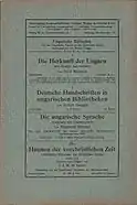 Ungarische Jahrbücher, 1. Heft, 1. Jahrgang, 1921, Hrsg. Róbert Gragger (Vorder- und Rückseite)