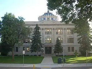 Das Grand Forks County Courthouse in Grand Forks, gelistet im NRHP mit der Nr. 80002913