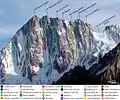 Grandes Jorasses mit Walkerpfeiler von Norden