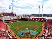 Saisoneröffnung am 1. April 2013 mit dem Spiel der Reds gegen die Los Angeles Angels of Anaheim