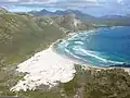 Die Witsand Bay und Gebirgslandschaft an der Atlantikküste der Halbinsel