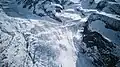 Grenzgletscher im Februar 2023 aus der Luft.