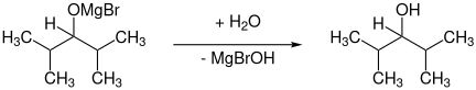 Hydrolyse des Alkoholats