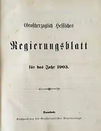 Großherzoglich Hessisches Regierungsblatt (1903)