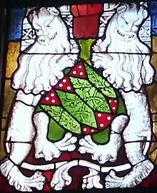 Glasscheibe mit Wappen II derer von Grönhagen (1412) in der Heilig-Geist-Kapelle zu Uelzen