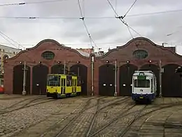 Wagenhalle des Betriebshofs im Jahr 2008