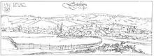 Ort und Klosterruine Grünhain (um 1630)