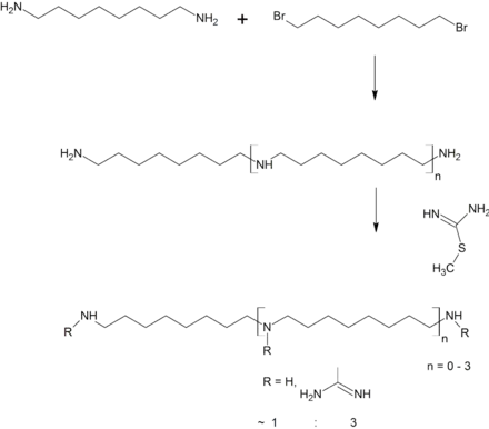 Synthese von Guazatin