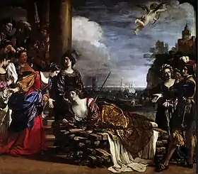 Selbstmord der Dido, 1631, Öl auf Leinwand, 287 × 335 cm, Galleria Spada, Rom