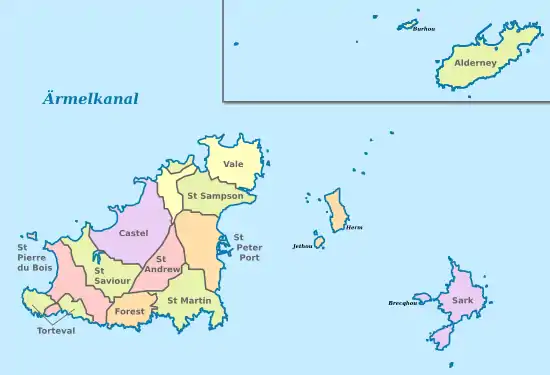 Die Parishes (Gemeinden) von Guernsey