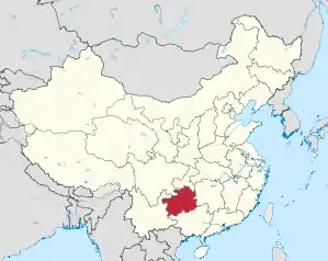 Lage von Guìzhōu Shěng in China
