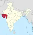 Lage des indischen Bundesstaates Gujarat