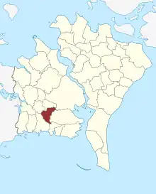 Lage des Bregninge Sogn in der Guldborgsund Kommune