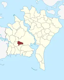 Lage des Døllefjelde Sogn in der Guldborgsund Kommune