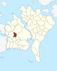 Lage des Fjelde Sogn in der Guldborgsund Kommune