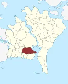 Lage des Kettinge Sogn in der Guldborgsund Kommune