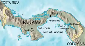 Karte von Golf von Panama