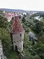 Blick vom Schloss über Gundelsheim und das Neckartal