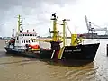Tonnenleger Gustav Meyer Ausfahrt aus dem Emder Hafen