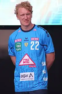 Gustav Davidsson bei der Saisoneröffnung der Rhein-Neckar Löwen