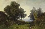 Drei Kinder auf einem Feldweg