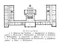 Grundriss des Obergeschosses um 1897 (u. a. Wohnung des Direktors, Kassenzimmer, Bibliothek, Zeichensaal, Arbeits- und Wohnzimmer der Seminaristen)