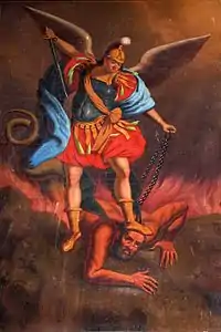 Erzengel Michael, Gemälde in der Ortskirche Saint-Michel
