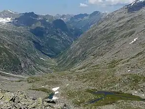 Blick vom Hörndljoch in den Sundergrund
