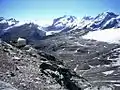 Hörnlihütte mit v. l. n. r.: Rimpfischhorn, Strahlhorn, Monte Rosa, Liskamm, Breithorn